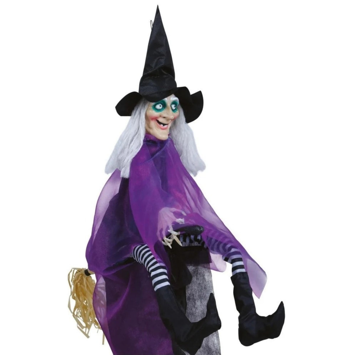HALLOWEEN WITCH HANGING DECORATION WITH LIGHT & SOUND (90cm)