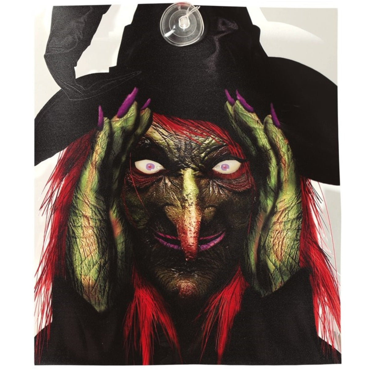 WICKED WITCH WALL DECORATION WITH SUCTION CUP & LIGHT