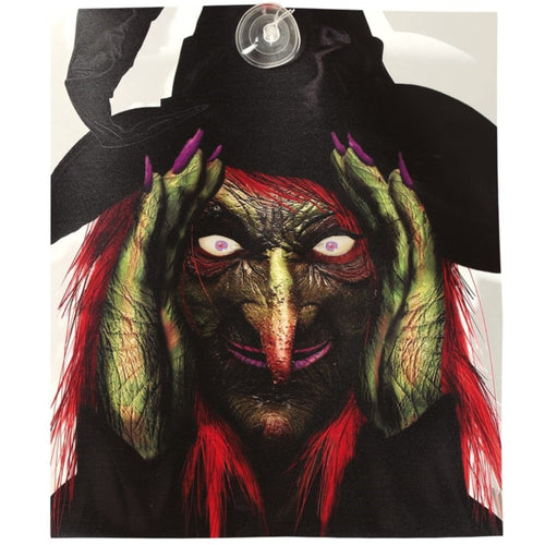 WICKED WITCH WALL DECORATION WITH SUCTION CUP & LIGHT