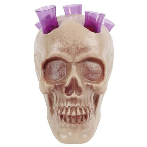 HALLOWEEN PLASTIC SKULL SHOT GLASS HOLDER