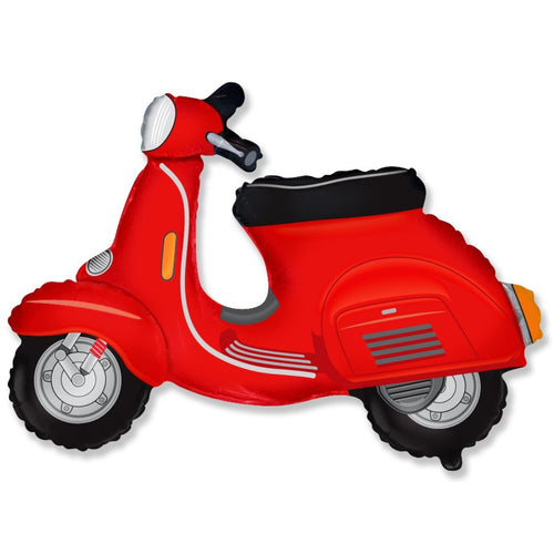 38"/ 97cm RED OR BLUE MOPED SCOOTER SUPERSHAPE FOIL BALLOON