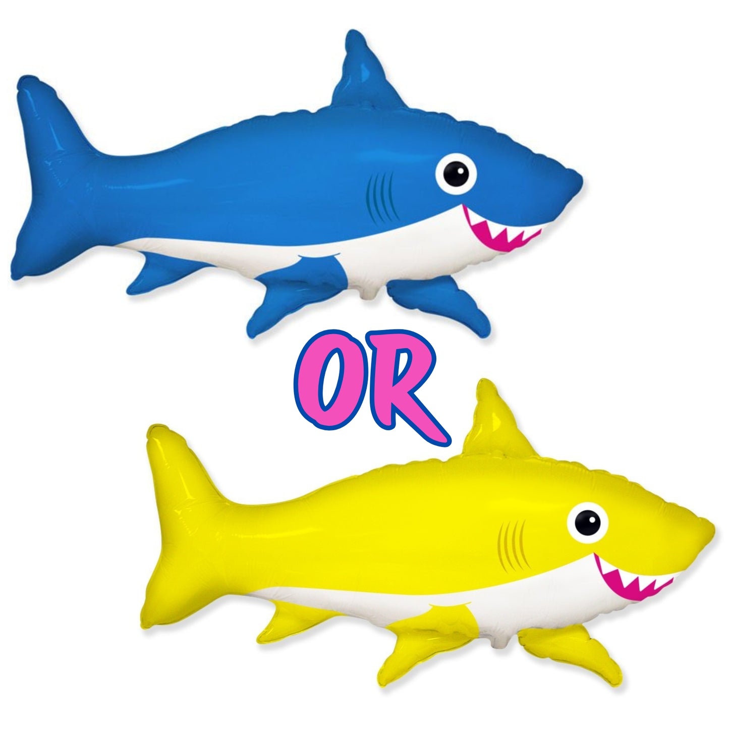 42"/ 107cm BLUE OR YELLOW SHARK SUPERSHAPE FOIL BALLOON