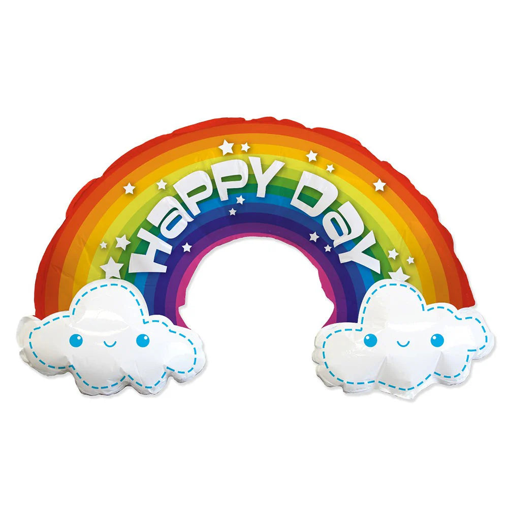 39"/ 99cm HAPPY DAY RAINBOW SUPERSHAPE FOIL BALLOON