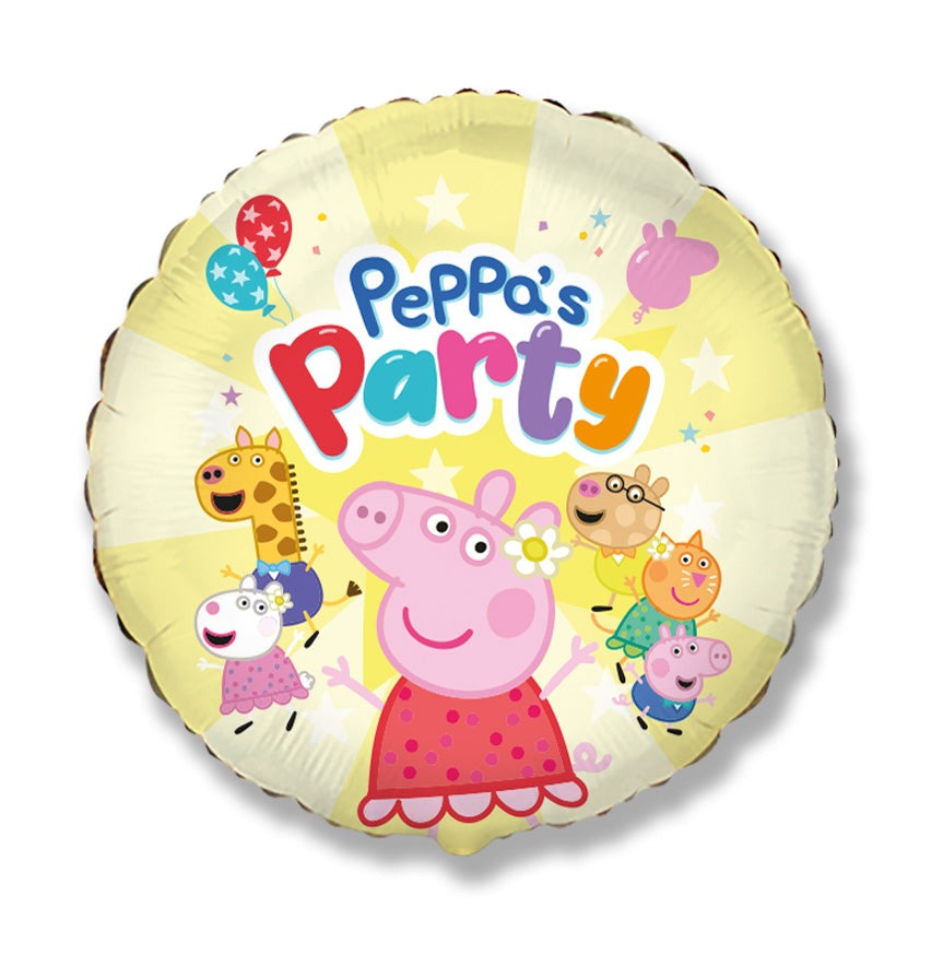 18"/ 46cm PEPPA PIG PARTY ROUND FOIL BALLOON