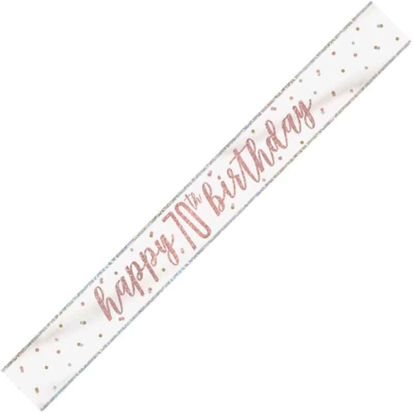 9ft / 2.7m GLITZ ROSE GOLD 70TH BIRTHDAY BANNER
