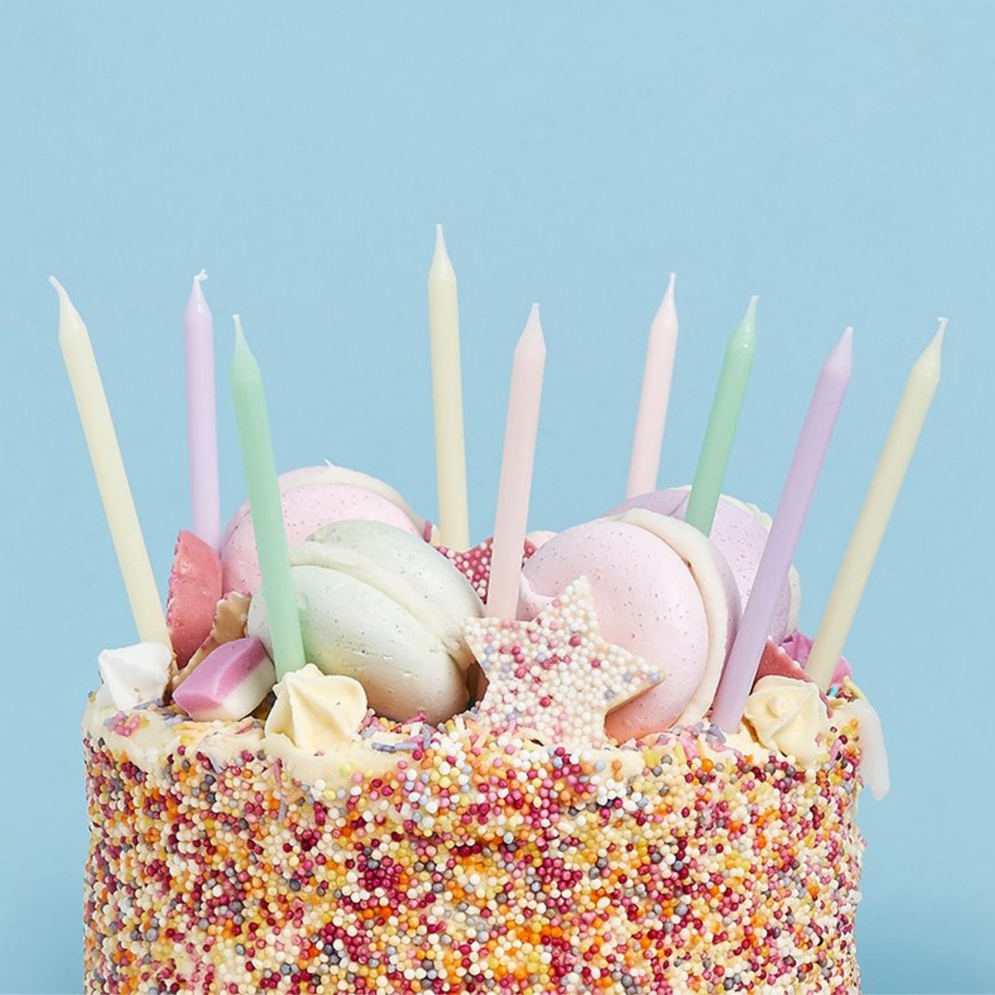 4"/ 10cm PASTEL SKINNY CANDLES (12 PACK)