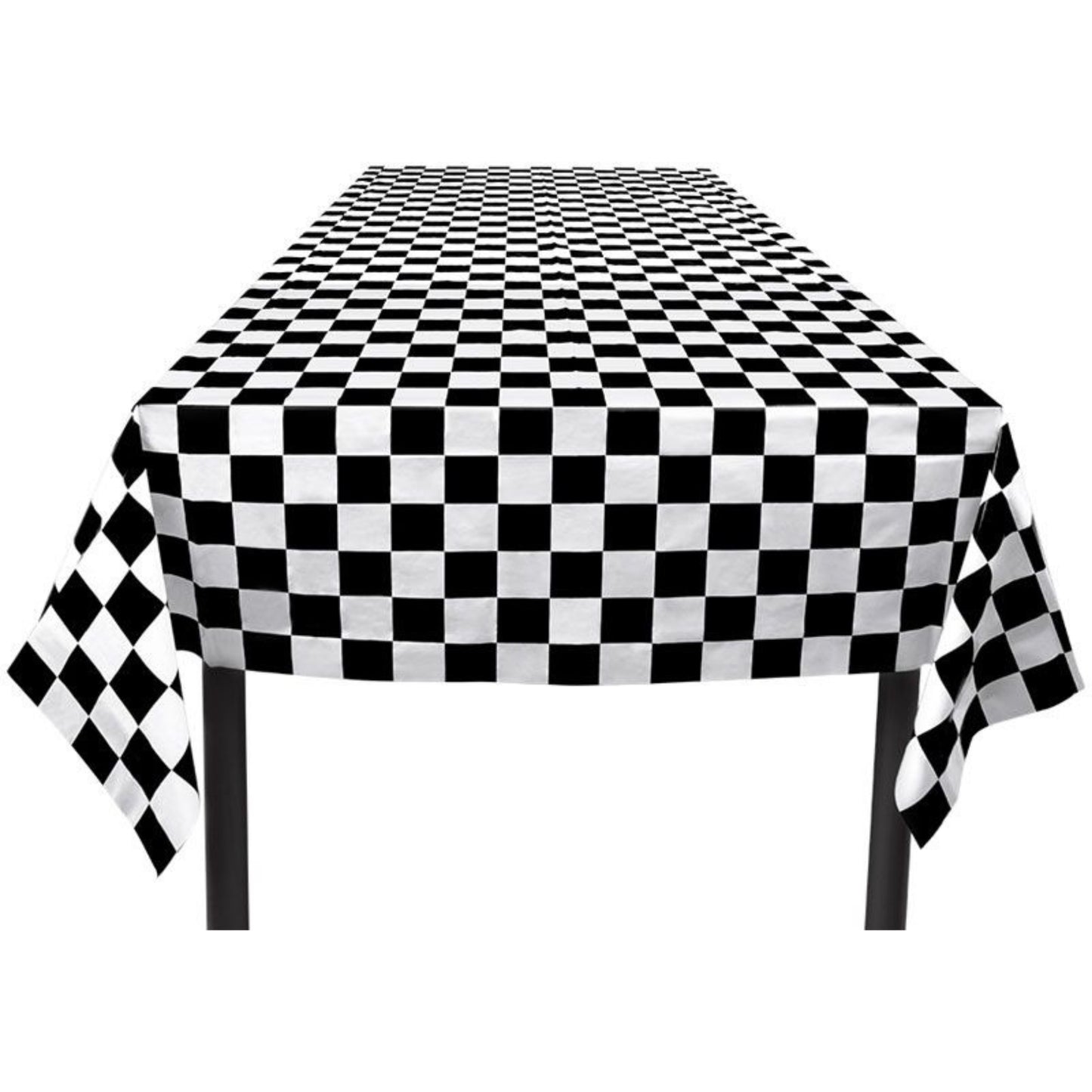 CHEQUERED FLAG RACING TABLECLOTH (130cm x 180cm)