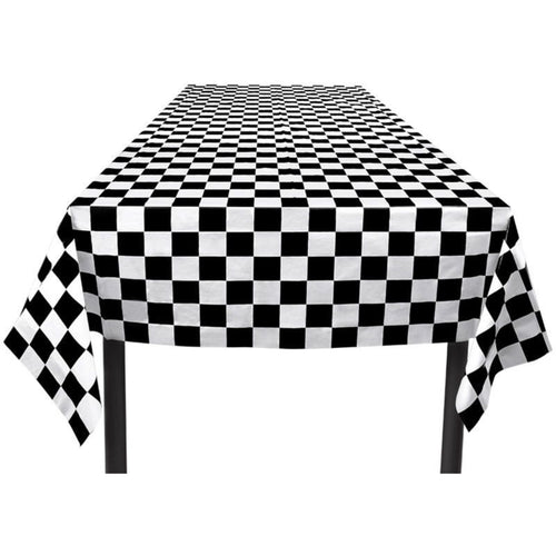 CHEQUERED FLAG RACING TABLECLOTH (130cm x 180cm)