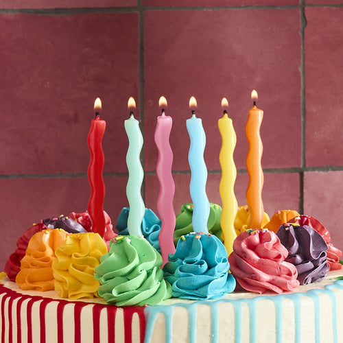 4.5"/ 11cm PREMIUM BRIGHT WAVY WAX CANDLES (12 PACK)