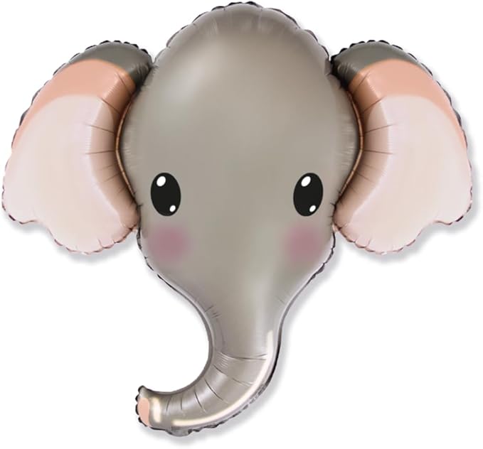 39"/ 99cm GREY ELEPHANT HEAD SUPERSHAPE FOIL BALLOON