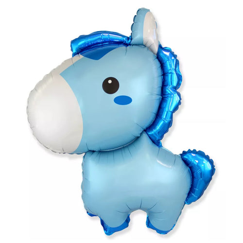 34"/ 86cm BLUE BABY HORSE SUPERSHAPE FOIL BALLOON
