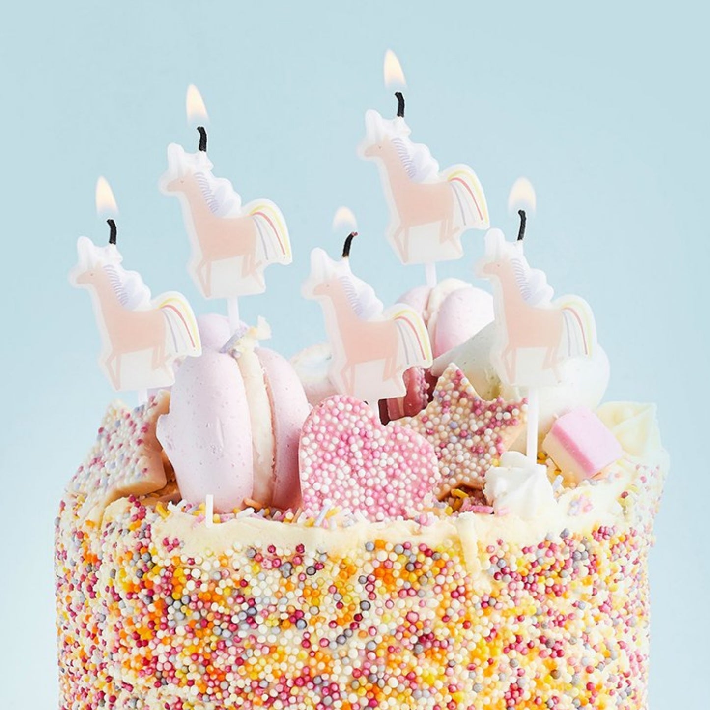 2.6"/ 6.5cm ENCHANTED UNICORN PICK CANDLES (5 PACK)