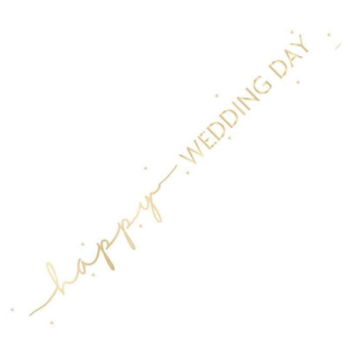 9ft / 2.7m HAPPY WEDDING DAY FOIL BANNER