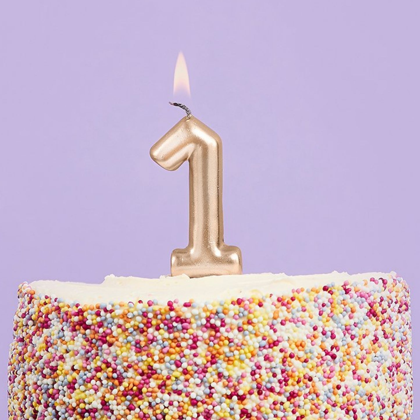 3"/ 8cm GOLD NUMBER '1' CANDLE