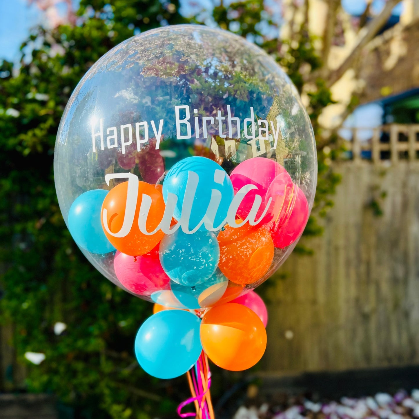 24"/ 61cm CLEAR BUBBLE BALLOON WITH PERSONALISED DESIGN