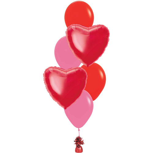 RED HEART BALLOON CLUSTER
