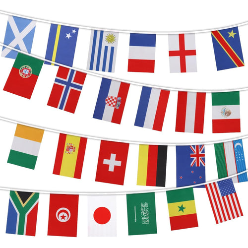 WORLD CUP 2026 BUNTING (ALL 48 FLAGS, 14.5m LONG, EACH FLAG 14cm x 21cm)